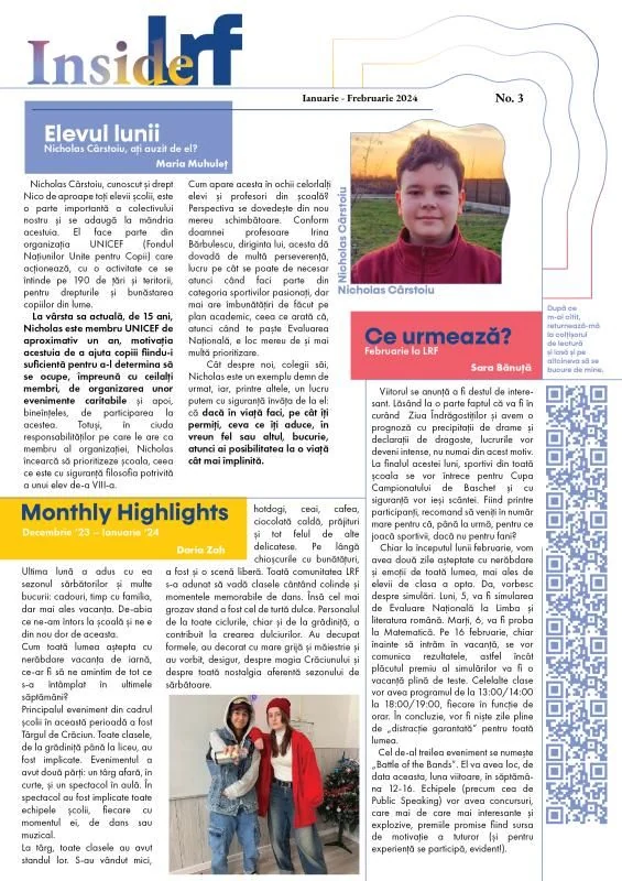Student of the month, January 2024 (InsideLRF).