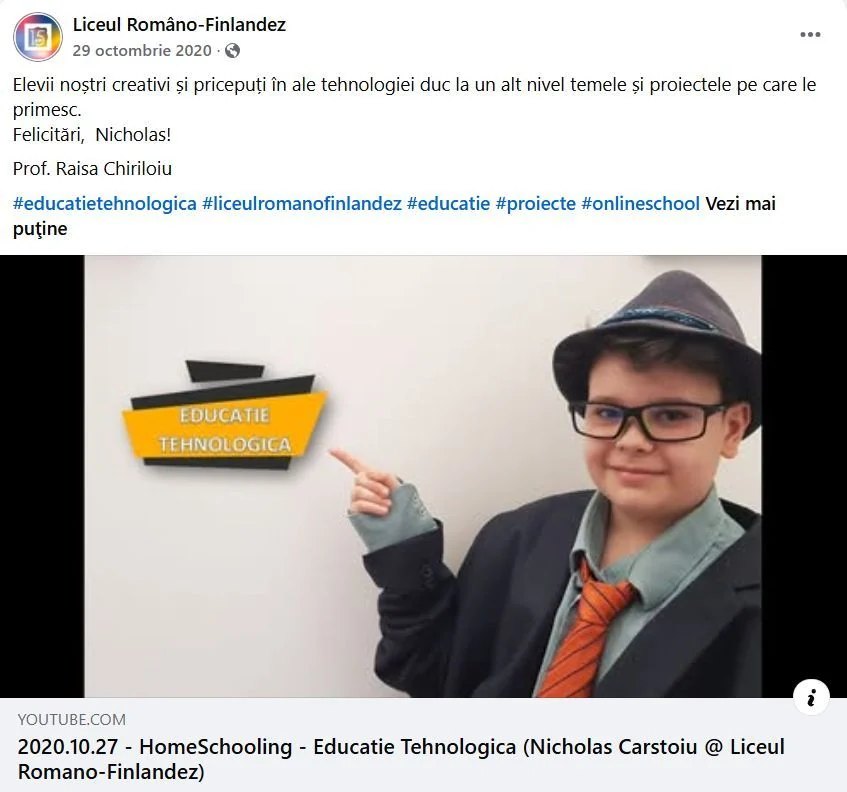 Students who are creative and skilled with technology take their assignments to another level. Congratulations, Nicholas!