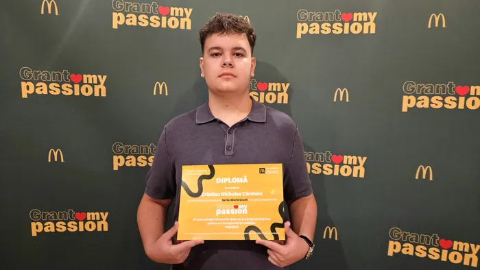 Nicholas Carstoiu - Nicholas with the Grant My Passion 2026 diploma