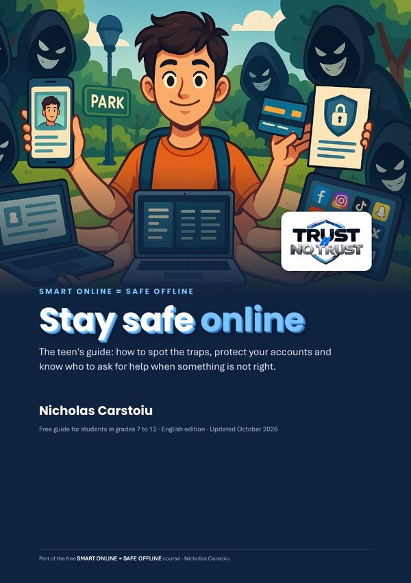 Stay safe online, guide de sécurité en ligne de Nicholas Carstoiu, édition en anglais